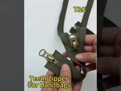 Mở cuối đồng kim loại răng khóa với màu vàng bóng cho dệt may gia đình