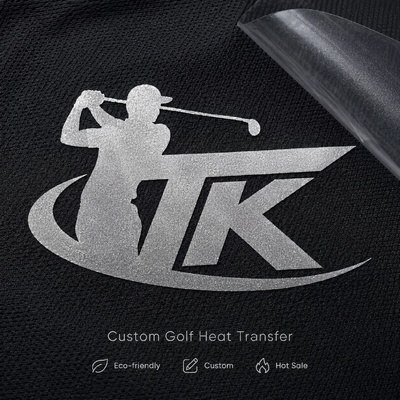 Nhãn chuyển nhiệt kim loại tùy chỉnh Logo golf chuyển nhiệt cho quần áo thể thao, quần áo đường phố, áo polo, áo khoác OEM ODM thân thiện với môi trường sản xuất theo yêu cầu
