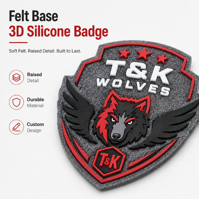 Hình 3D silicone phù hiệu tùy chỉnh Logo nâng cao Khai trên đội bền Patch tùy chỉnh sản xuất trực tiếp OEM