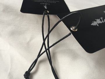 Cả hai Side Silver Logo Quần áo Giấy Nghệ thuật Quần Áo Quần Với Đen Waxed Cord