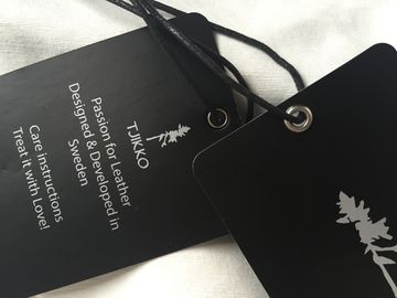 Cả hai Side Silver Logo Quần áo Giấy Nghệ thuật Quần Áo Quần Với Đen Waxed Cord