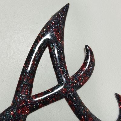 Nhãn chuyển nhiệt 3D TPU nổi tần số cao tùy chỉnh Logo kim loại màu đỏ cho túi