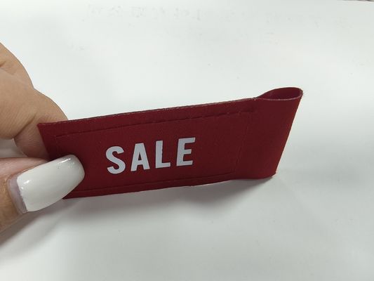Thẻ bán mực tùy chỉnh Miếng vá quần áo In lụa Logo Nhãn dệt