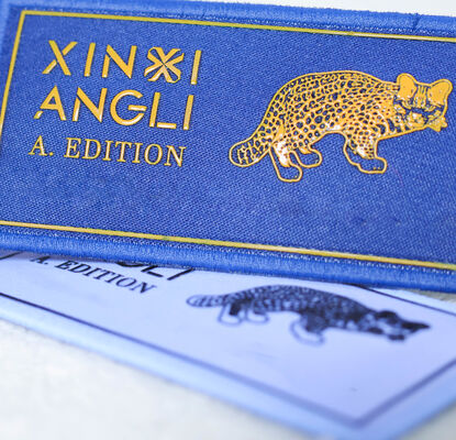 Nhãn in lụa vải tùy chỉnh - Nhãn vá quần áo có logo thương hiệu họa tiết da báo cho phụ kiện quần áo