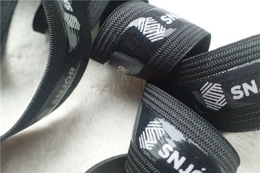 Băng thun mềm thời trang Polyester, băng thun đen có in logo