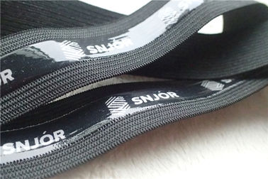 Băng thun mềm thời trang Polyester, băng thun đen có in logo