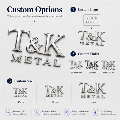 3D TPU tần số cao huy hiệu chuyển nhiệt mềm TPU Logo tùy chỉnh bền và có sẵn trong nhiều màu cho quần áo