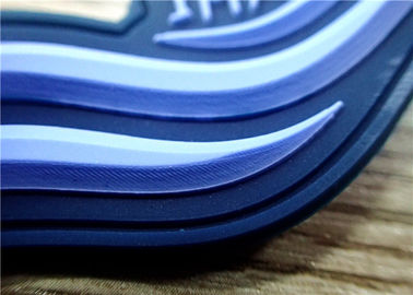 S / M / L Miếng dán cao su 3D màu xanh đậm / Nhãn cao su cho quần áo