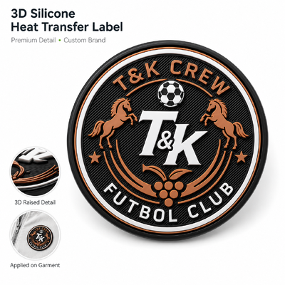 Nhãn chuyển nhiệt silicone 3D tùy chỉnh & Huy hiệu với logo dập nổi cho quần áo thể thao, áo khoác thời trang đường phố, mũ, túi OEM ODM