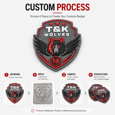 Hình 3D silicone phù hiệu tùy chỉnh Logo nâng cao Khai trên đội bền Patch tùy chỉnh sản xuất trực tiếp OEM