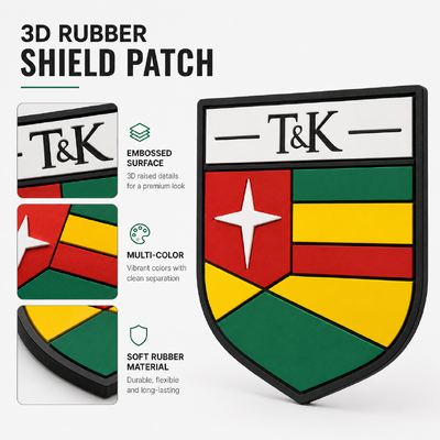 Nhãn PVC cao su 3D tùy chỉnh với logo nổi và nhãn in lụa thân thiện với môi trường cho quần áo và túi xách