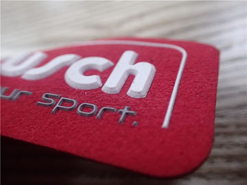 Bền Mềm Đỏ Da lộn Cao su Tùy chỉnh Logo Patch Hai màu
