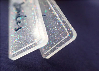 Huy hiệu PVC hoàn toàn trong suốt với bột đầy màu sắc cho may mặc