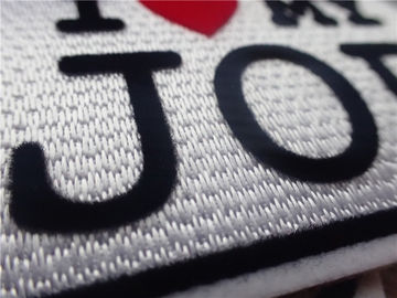 Quần áo tùy chỉnh thanh lịch Các bản vá Slogan Logo I LOVE MY JOB Plush Chromatically Flocking