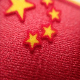 Các bản vá may mặc mượt Quốc kỳ Quốc gia Reb Reb Yellow Stars Plush Chromatically Tatami Flocking