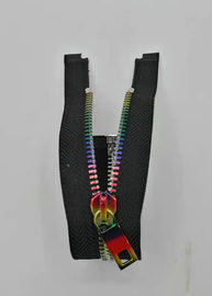 Open End 5 # Mạ màu đồng thau kim loại đầy màu sắc Zipper cho giày / áo khoác / quần jean