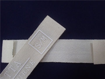 Nhãn vải in màu trắng với logo Silicone cho quần áo thể thao Patch