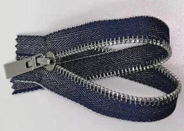 Dây kéo răng kim loại kiểu Y bền với vải cotton / dây kéo kim loại nguyên chất cho quần jean