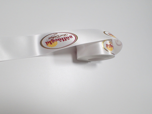 Băng vải polyester dệt may với logo in lụa