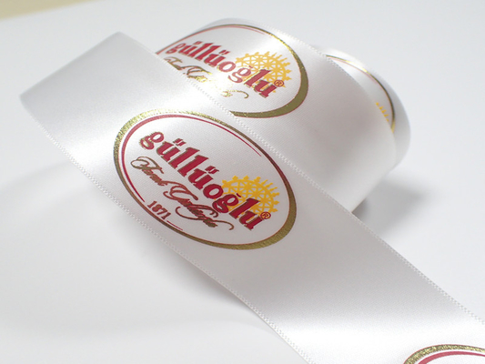 Băng vải polyester dệt may với logo in lụa