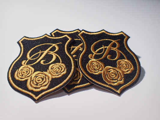Eco Unique Phong cách thêu tùy chỉnh Patch Gold Rose Tăng Hiệu ứng