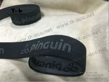 Màu Đen dệt kim Jacquard đàn hồi băng silicone đàn hồi băng cho quần áo