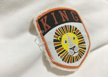 Merrow Border Tuỳ chỉnh Stitched Patches, Quần áo sắt Trên Patches thêu Cho T Shirts
