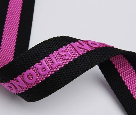 Logo 3D tùy chỉnh dây đai đàn hồi Glossy Matte Silicone Polyester Webbing cho phụ kiện may mặc