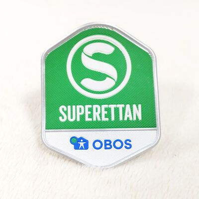 Huy hiệu chuyển nhiệt TPU tùy chỉnh - Nhãn quần áo dập nổi 3D Logo Superettan OBOS cho phụ kiện may mặc