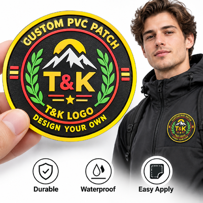 Các miếng dán PVC mềm tùy chỉnh với logo được nâng lên 3D cho túi quần và áo khoác