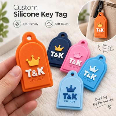 Móc khóa silicon tùy chỉnh với logo 3D và màu sắc tùy chỉnh kích thước 50*30mm cho móc khóa quảng cáo