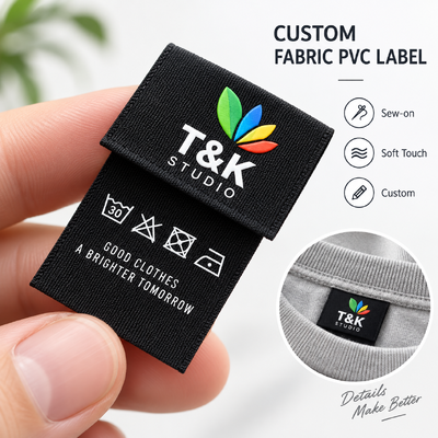 Nhãn PVC Vải Tùy Chỉnh với Logo Nổi 3D cho Thương hiệu Quần áo và Trang phục