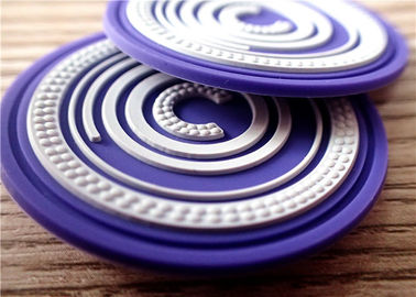 Bản vá lỗi tròn đôi màu silicone với logo thương hiệu nổi 3D